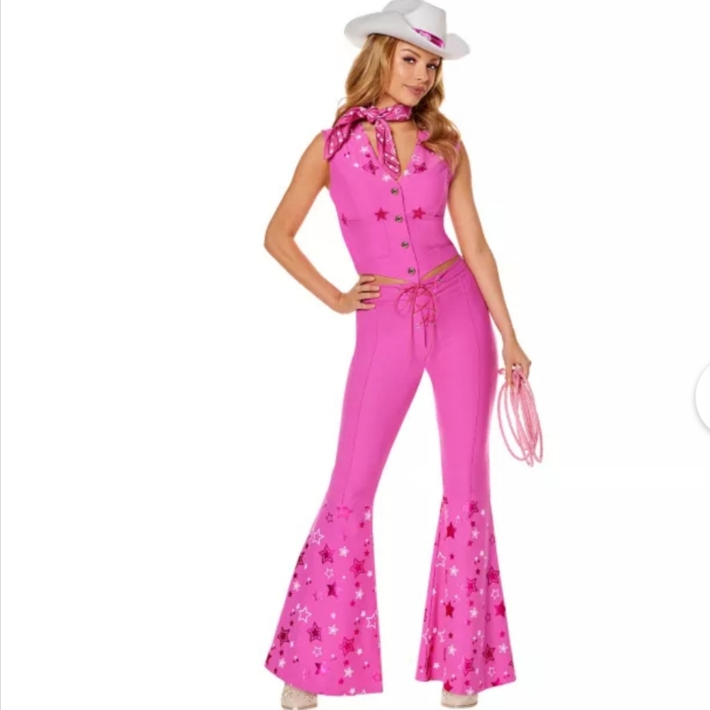 Adult Western Barbie Costume - Barbie the MovieAward winningNeon pink Incl